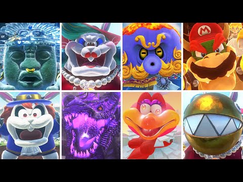 Super Mario Odyssey - All Bosses + Cutscenes (No Damage)