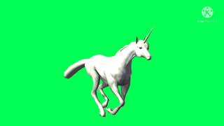 Unicorn jump and trot green screen.., 🦄🦄