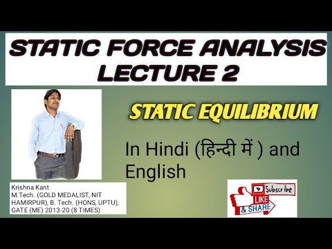 LECTURE 2 || Static Force Analysis || STATIC EQUILIBRIUM|| JYOTIKRISHH ...