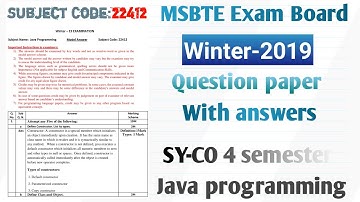 22412 winter 2019 solved question paper | java programing winter model answers 2019 | msbte 4 sem