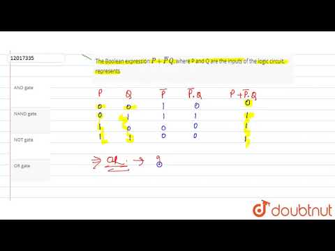 The Boolean expression `P+bar(P)Q`, where P and Q are the inputs of the logic circuit, represents