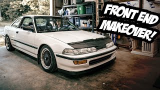 The DA9 Integra Gets JDM Headlights, Amber Bumper Lights, and a Carbon Fiber JDP Front Lip!