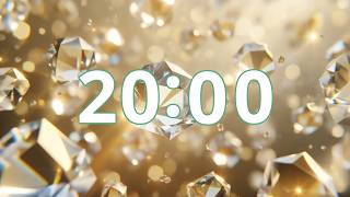 20 Minute Timer Floating Crystals & Golden Bokeh + Soft Bell | Luxury, Elegant, Sparkling, No Music screenshot 1