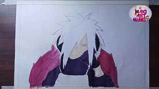 Madara Uchiha drawing with colours #madara uchiha #anime #naruto series #anime drawing