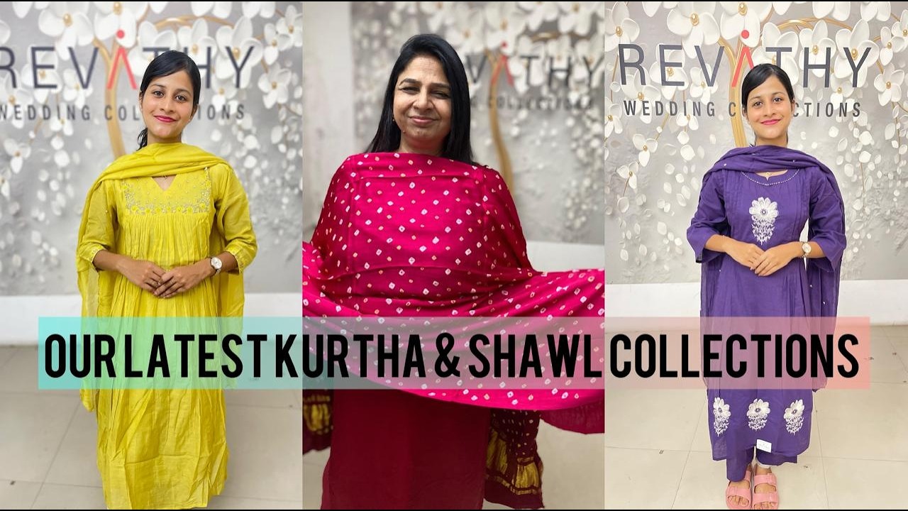 OUR LATEST KURTHA & SHAWL COLLECTIONS | REVATHY WEDDING COLLECTIONS MUVATTUPUZHA|8086575564
