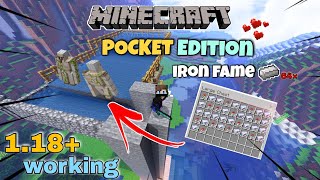 Minecraft pocket edition iron farm 1.18.10 || 100% working 🔥|| HINDI