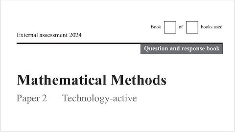 QCAA: 2024 Math Methods External exam paper 2 question 13 explained