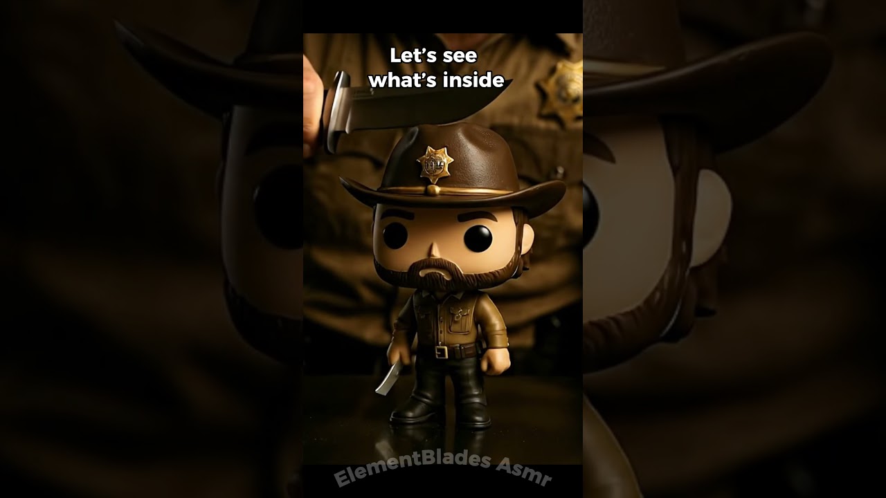 ASMR Cutting Rick Grimes Funko Pop in Half | What’s Hidden Inside the Survivor? 🧟‍♂️🔪