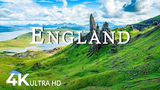 FLYING OVER ENGLAND (4K UHD) Amazing Beautiful Nature Scenery & Relaxing Music For Stress Relief