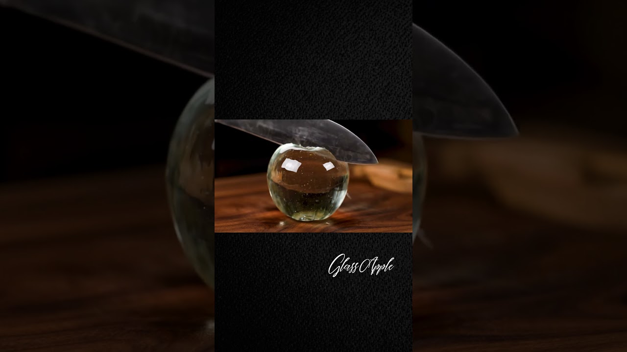 Slicing a Glass Apple in Slow Motion 🍎🔪 (So Satisfying!)