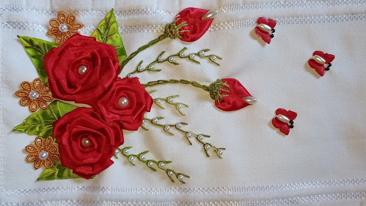 Rosas Rococó pra toalhas modelo 449