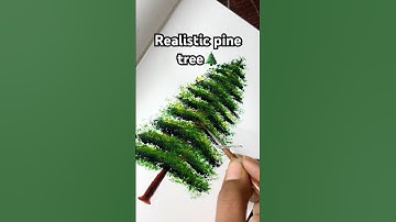 Tutorial: How to paint realistic PINE TREE🌲#Shorts #Trending