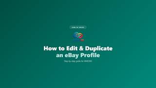 How to Edit &amp; Duplicate an eBay Profile in WMS360