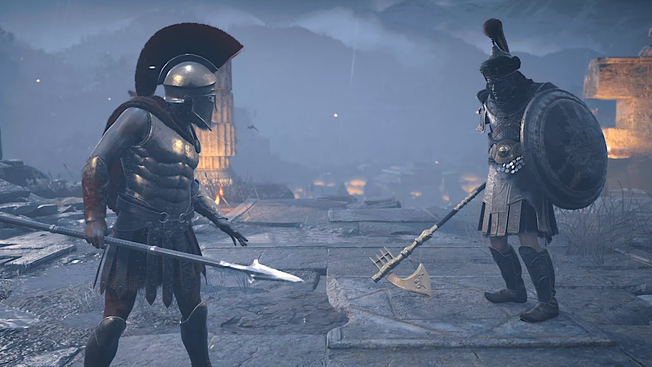 Леонидас сражается с бессмертным — Assassin's Creed Odyssey