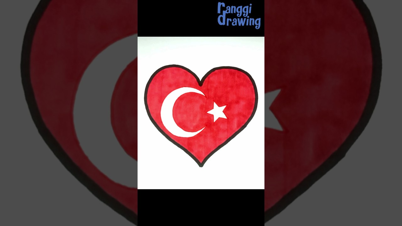 Drawing Turkey Love Flag