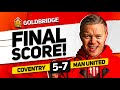 EMBARRASSING! MANCHESTER UNITED 3-2 COVENTRY! GOLDBRIDGE Reaction image