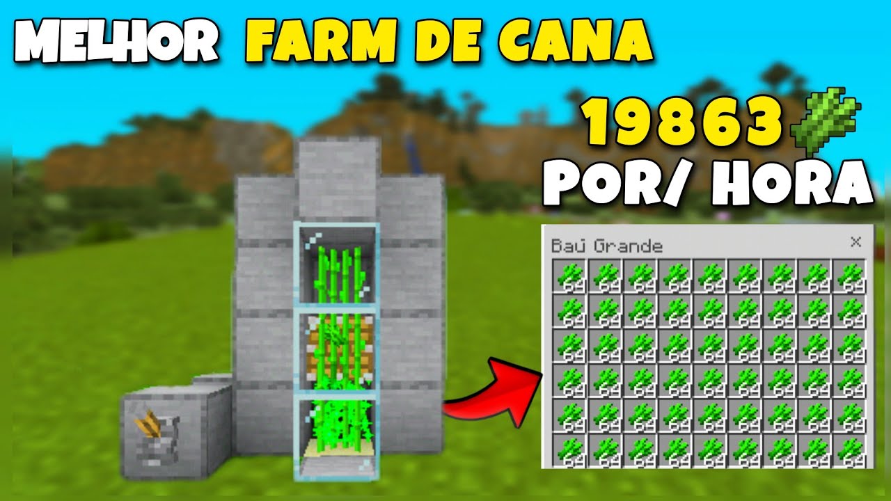 MELHOR FARM DE CANA INFINITO NO MINECRAFT BEDROCK 1.21+ - YouTube