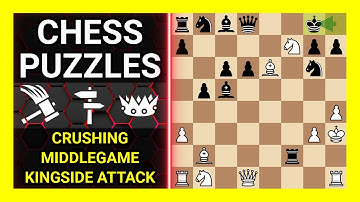 Chess Puzzles to Practice. Themes: Crushing, Middlegame, Kingside attack. Learn Chess