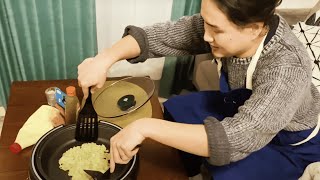 Муж готовит японское блюдо Окономияки на ужин | Японские будни
