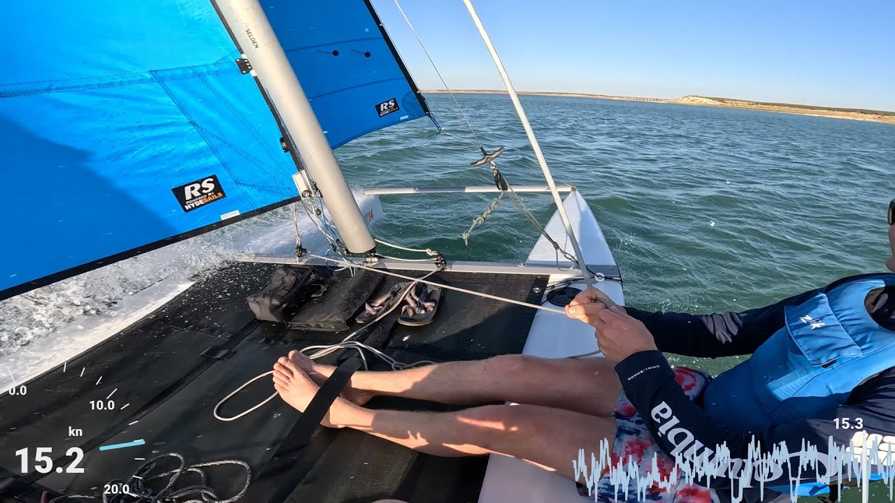 Sailing RS Cat14 on Amistad Reservoir, TX
