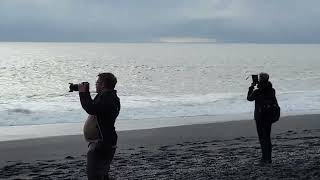 Filming waves at the black sand beach near Vik, Iceland by Jaymes Grossman 39 views 1 year ago 25 seconds