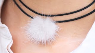 DIY: Pom-Pom Choker＊フワフワ浮かぶ♪派手すぎない「ポンポンチョーカー」でオトナ＆キュート！