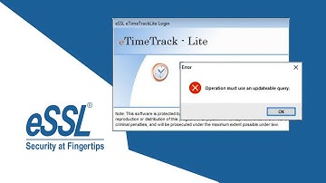 How to Solve Operation must use an Updateable Query in Etimetracklite eSSL Error Free Solutions