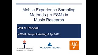 Mobile Experience Sampling in Music Research: NEMuR talk