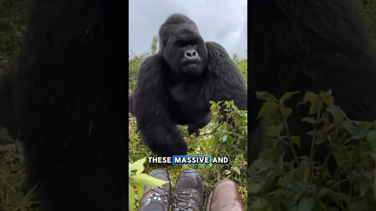 Редкий момент, когда горилла бьет себя в грудь, запечатленный в дикой природе!