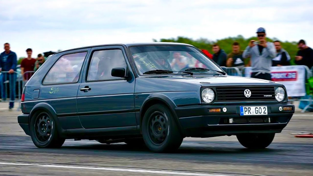 900hp VW Golf 2 V6 Turbo "9 seconds runs" AME-Racing TTT Test & Tune 15.09.2018