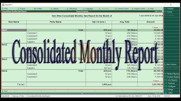 Consolidate Monthly Report