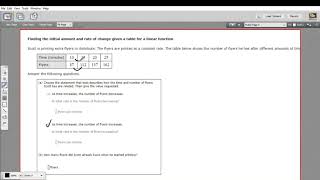 Finding the initial amount and the rate of change from a table for a linear function