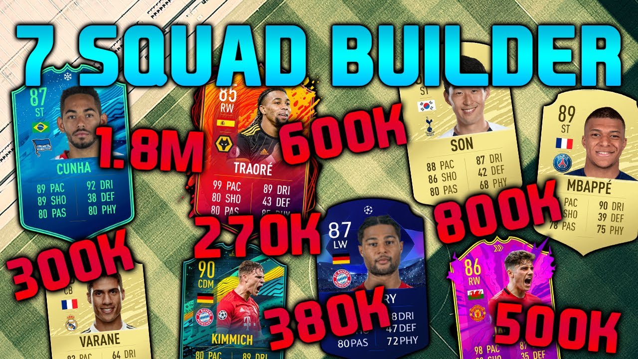 FIFA 20 SQUAD BUILDER 270K 300K 380K 500K 600K 800K 1.8M HYBRID SQUAD BUILDER FIFA 20 TEAMS