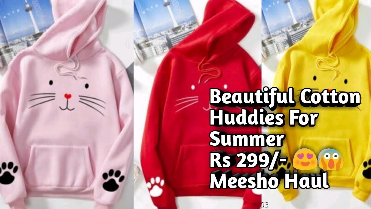 Trending Cotton Hoodies T Shirt Rs 299/ Meesho Haul Shorts YouTube