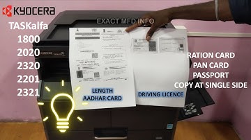 How to xerox Length Aadhar in Kyocera 1800 , 2201 , 2020 , 2321 , ID Card copy on single side , 2320