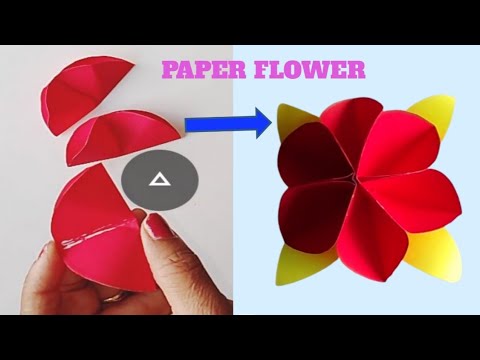 Paper flower 🌸using origami paper 🌸Tiny paper flower -DIY - YouTube