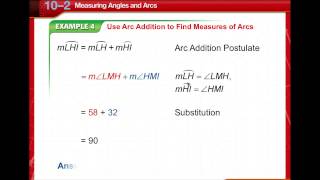 Geometry Measuring Angles and Arcs