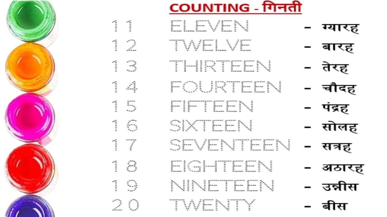 11 se 20 tak counting | ११ से २० तक | Toddlers learning video step by step | drawing tutorial #ginti
