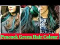 How to peacock Green Hair colour on Henna hair Hindi me/ Highlights/step by step/ tutorial/Easy way