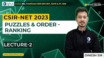 Puzzles and Order - Ranking For CSIR NET 2023 | IFAS