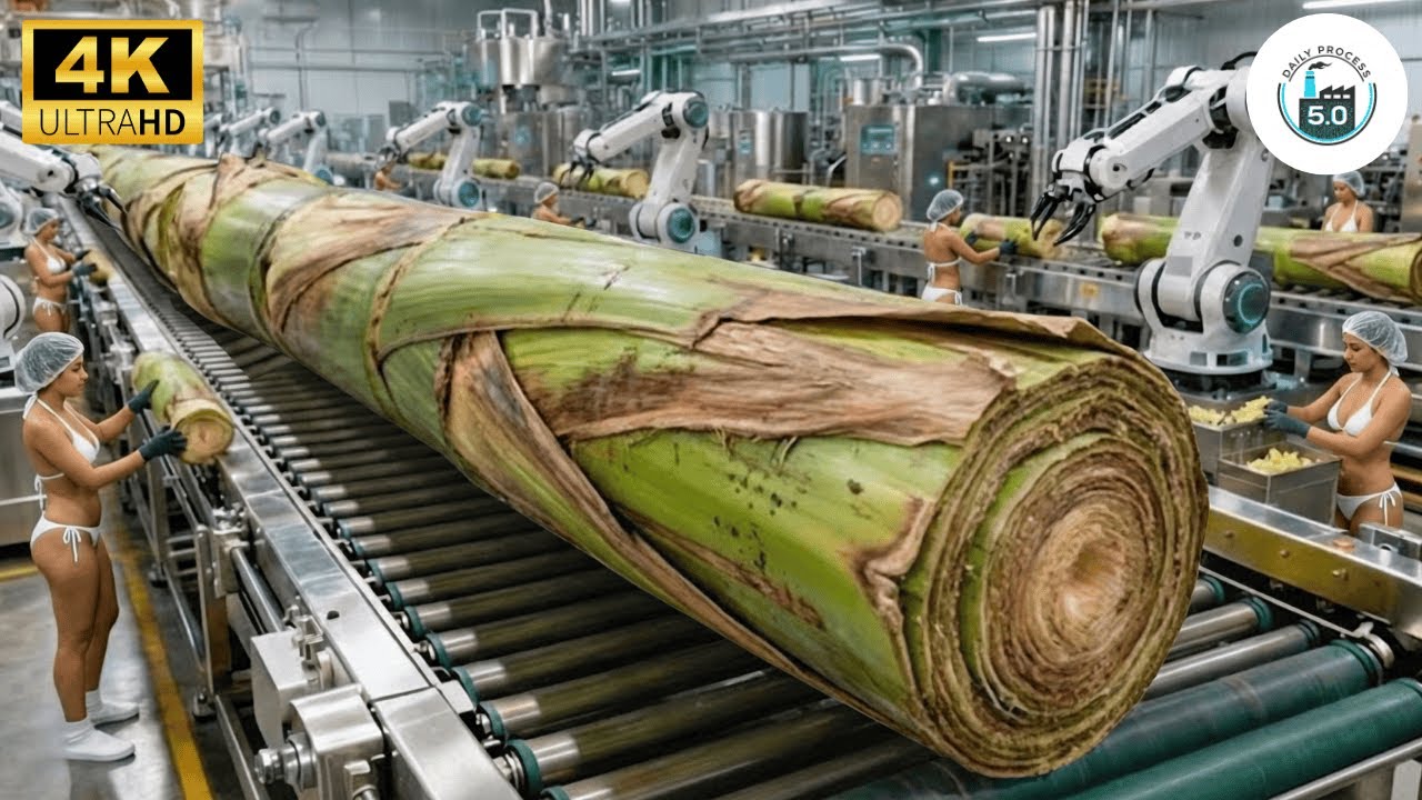 Inside the Largest High-Tech Banana Stem Factory You've Never Seen Before (Full Process)