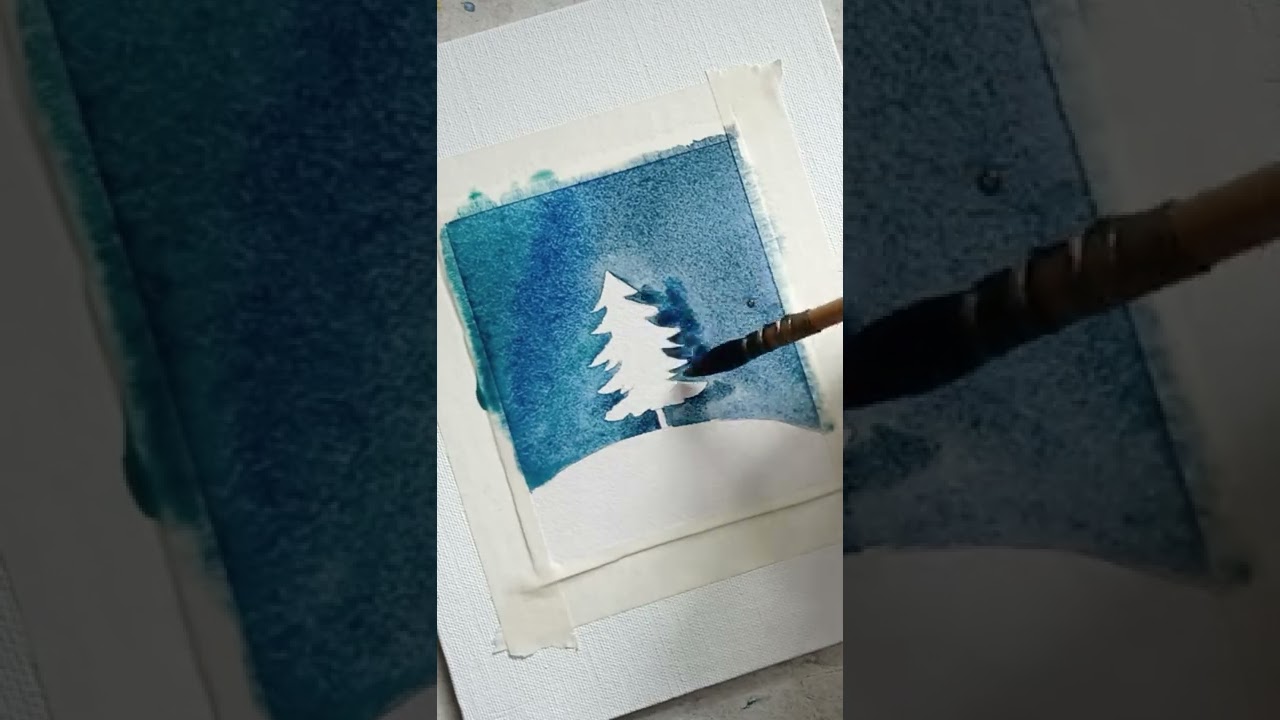 watercolor Christmas card