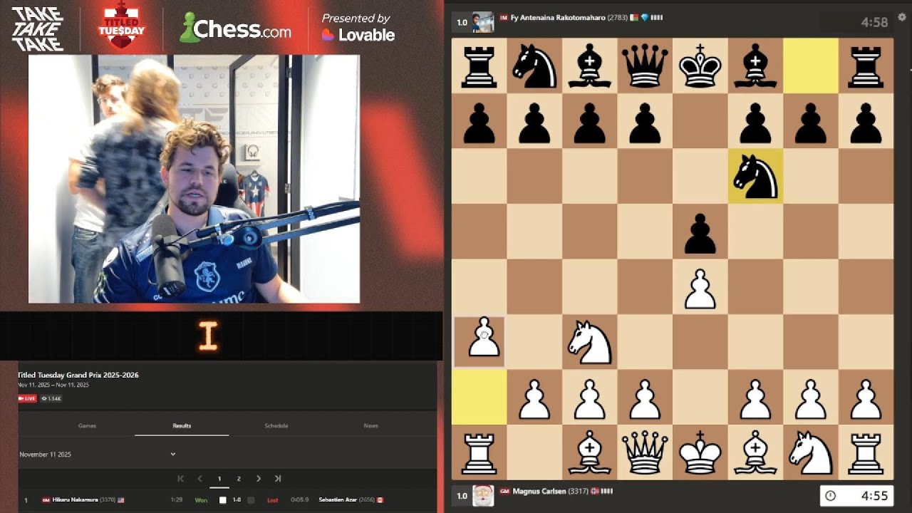MAGNUS CARLSEN Plays The VIENNA (Mengarini Variation) vs The Best Player From Madagascar