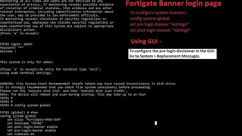 Fortigate banner login page