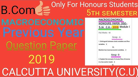 Privi Creation (C.U) B.com semester-5 Macroeconomic Previous Year Question Paper For Hons. students