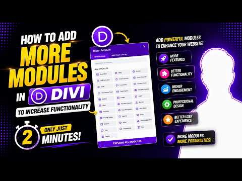 How to add more modules in Divi WordPress website to increase functionality only just in 2 minutes?