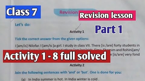 Class 7 English Revision lesson Solve /Activity 1-8 #wbbse