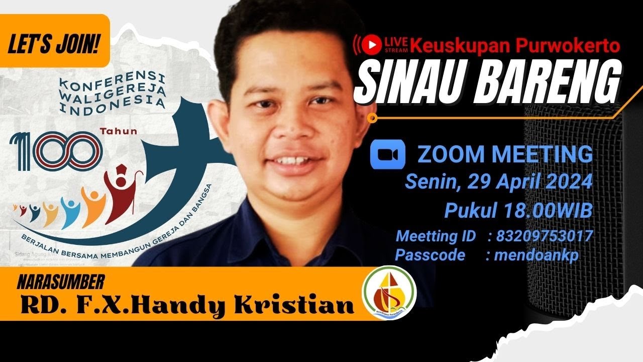 Sinau Bareng 100th KWI | Narasumber : RD. F.X. Handy Christian | Senin 29 April 2024 Pkl. 