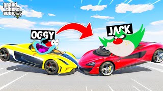 OGGY RACING WITH JACK AND PINKA IN FACE TO FACE CHALLENGE (GTA 5 Funny Moments) screenshot 4