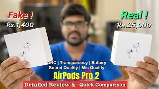 AirPods Pro 2 in Just Rs.1400 | AirPods Pro 2 Master Copy Review | Quick Comparison